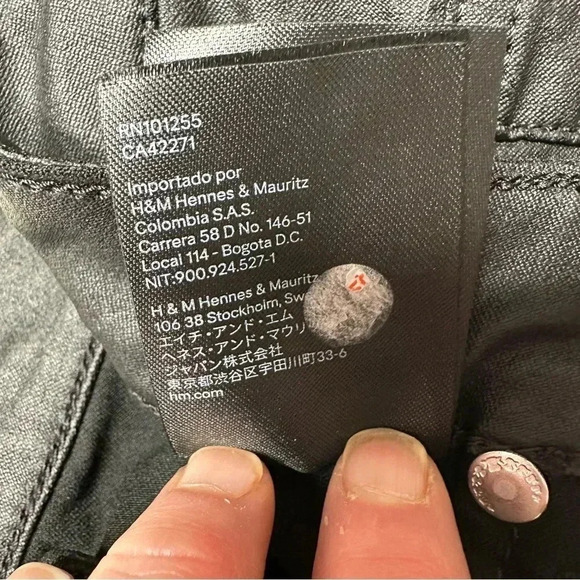 H&M Curvy Jeggings Ultra High Waist Ankle Black  Coated Size 4 - Picture 11 of 16